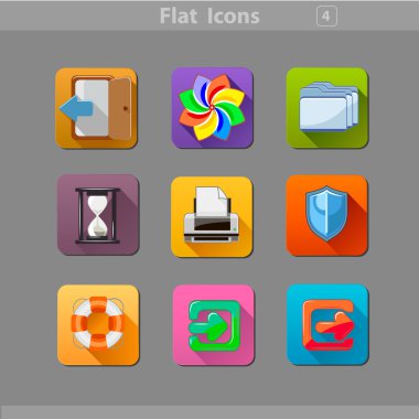 düz minimalist simge kümesi
