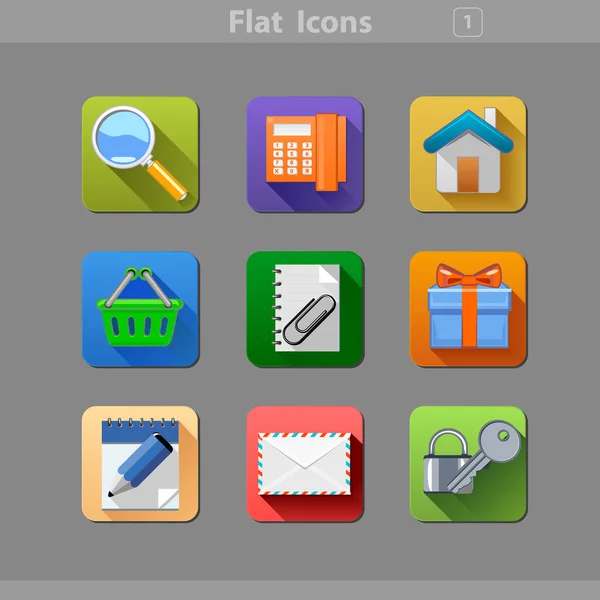 Набор плоских минималистских икон — стоковый вектор