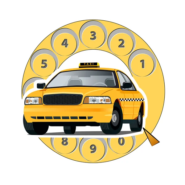 Call a taxi by phone — Stock Vector