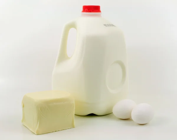 Melk en eieren — Stockfoto