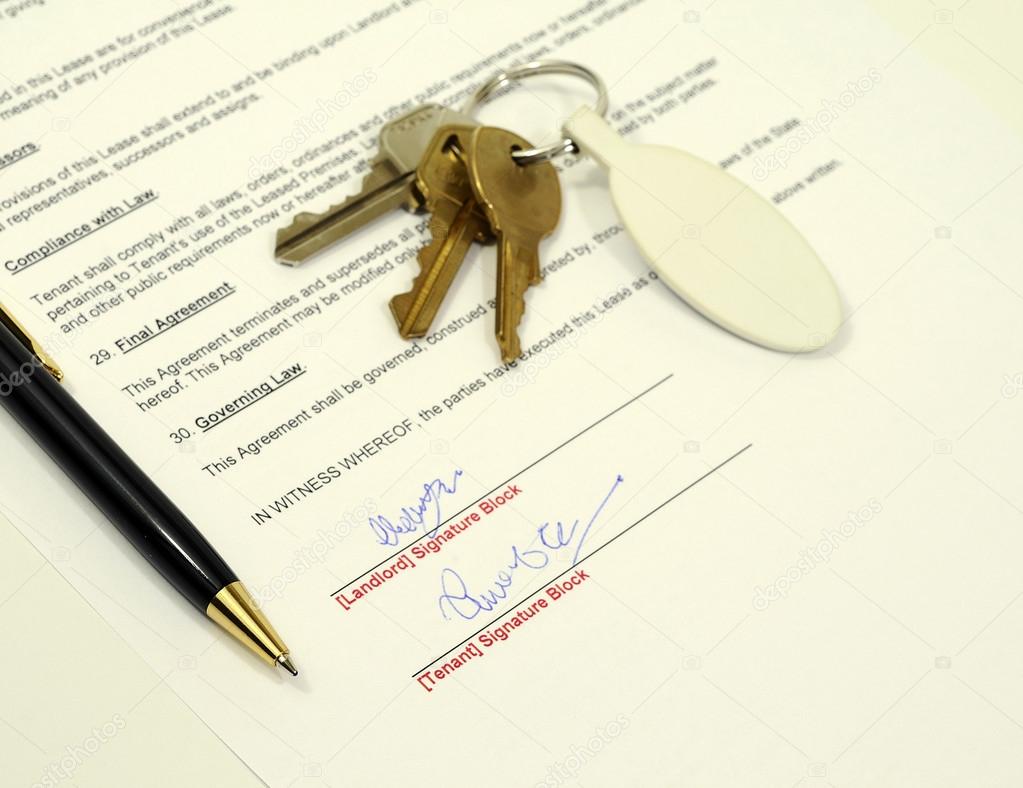 signed rental application document