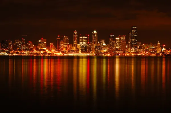 Seattle Skyline Reflété — Photo