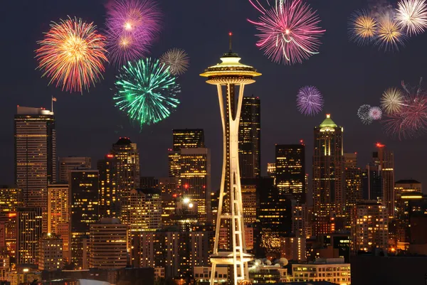 Seattle vuurwerk — Stockfoto