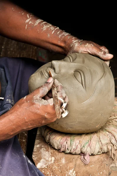 Tworzenie głowa bogini Durga — Zdjęcie stockowe