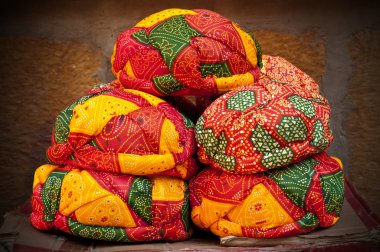 Colorful Rajasthani turbans clipart
