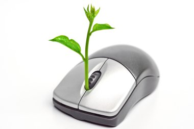 A tree growing on a mouse clipart