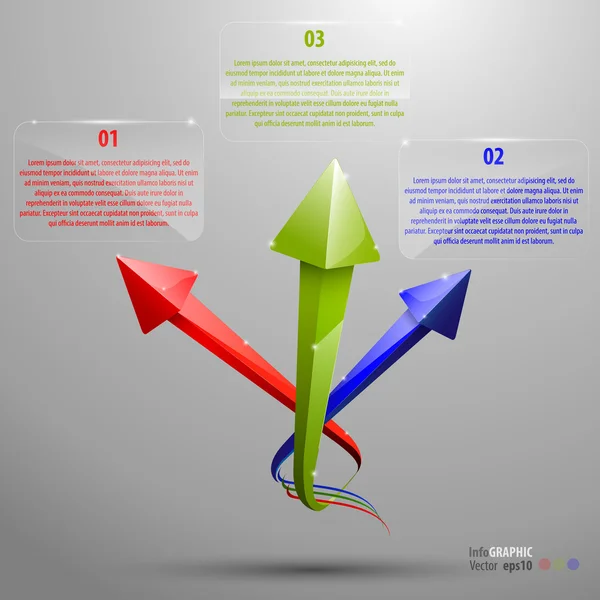 3D arrows modern infographic pattern — Stock Vector