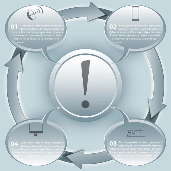 dört adım neon Infographic
