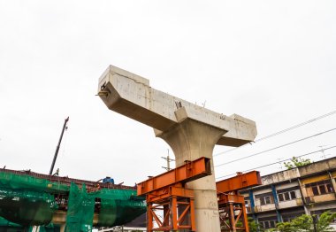 otoyol köprü manzara, otoyol için beton kiriş iskeleleri