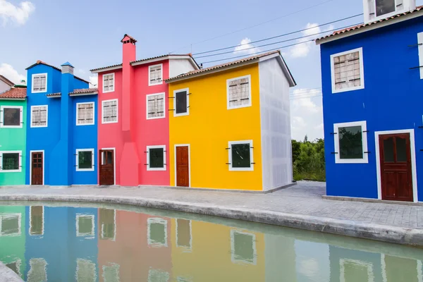 Houses painted in bright colors — Stock Photo, Image