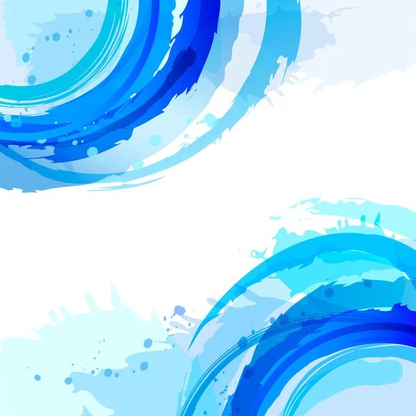 Blue. Abstract vector square background with brush strokes and w — Stock Vector