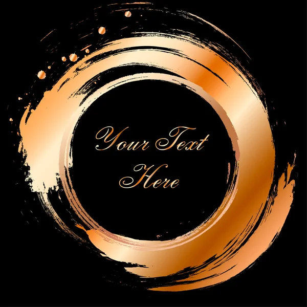 siyah arka plan üzerine bronz fırça darbeleri.