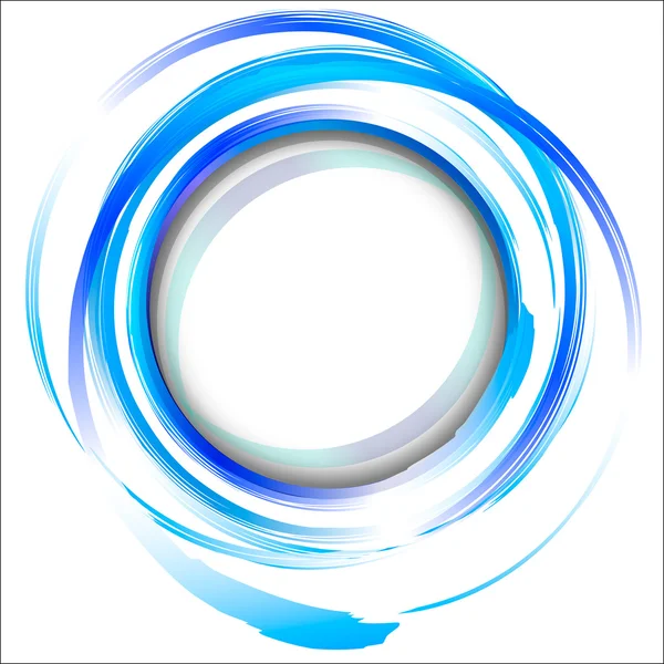 Blue abstract design element with brush strokes. — Stock Vector