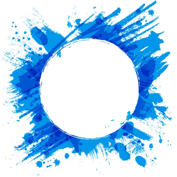 Fond vectoriel bleu avec coups de pinceau et éclaboussures . — Image vectorielle