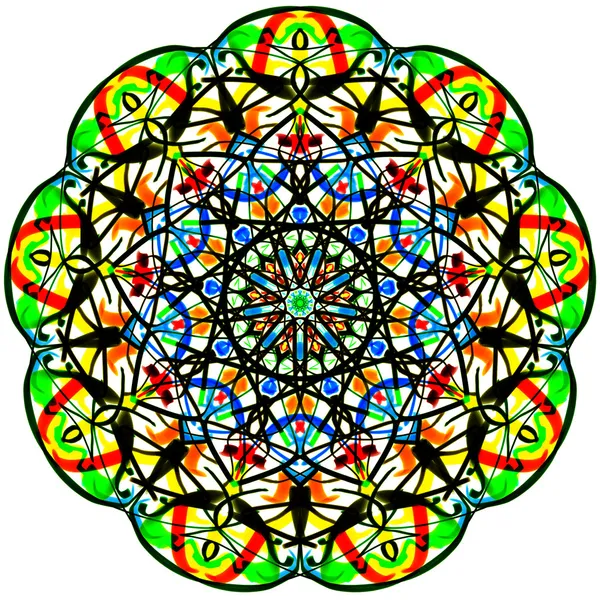Mandala.The parlak renkli yuvarlak kalıp.