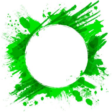 fırça darbeleri ve su sıçramalarına yeşil vektör arka plan.