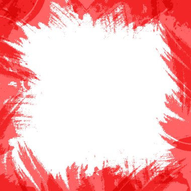vektör çerçeve beyaz zemin üzerine kırmızı boya darbeleri ile. vektör