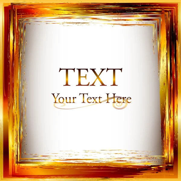 kare vektör çerçeve fırça darbeleriyle çizdi. soyut altın de