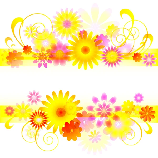 Bannière vectorielle avec motif de fleurs et endroit pour le message . — Image vectorielle