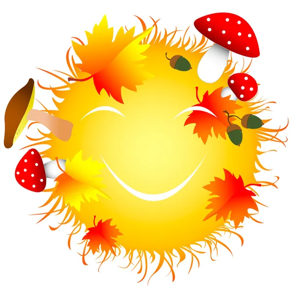 vektör gülümseyen seyyare yerküre. yılın zaman: Sonbahar.