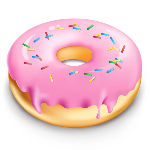 Donut with pink glaze. — Stock Photo, Image