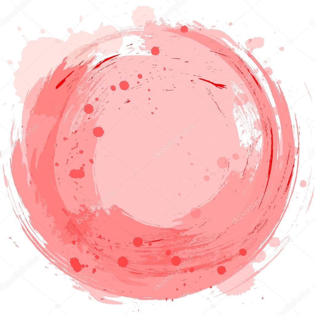 Vector red backdrop. Abstract design element. Splashes of paint and brush strokes on white background.