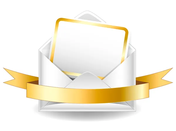 vektör çizim. Altın şerit ve bla ile şenlikli zarf