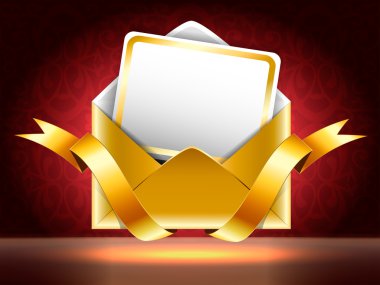 Sguare vector illustration. Patterned silver paper envelope with