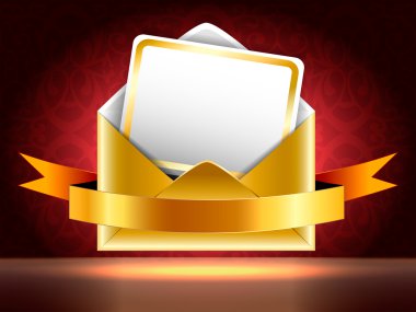 Sguare vector illustration. Patterned silver paper envelope with