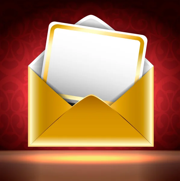 Sguare vector illustration. Patterned silver paper envelope with