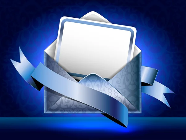 Sguare vector illustration. Patterned silver paper envelope with