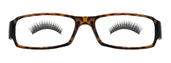 Glasses and eyelash,concept happy — Stock Photo, Image