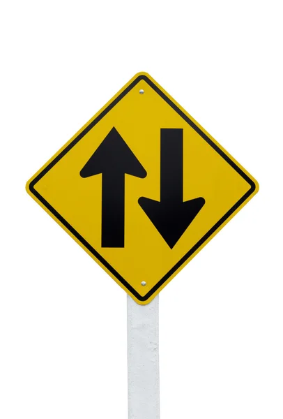 Verkehrszeichen in beide Richtungen Stockbild