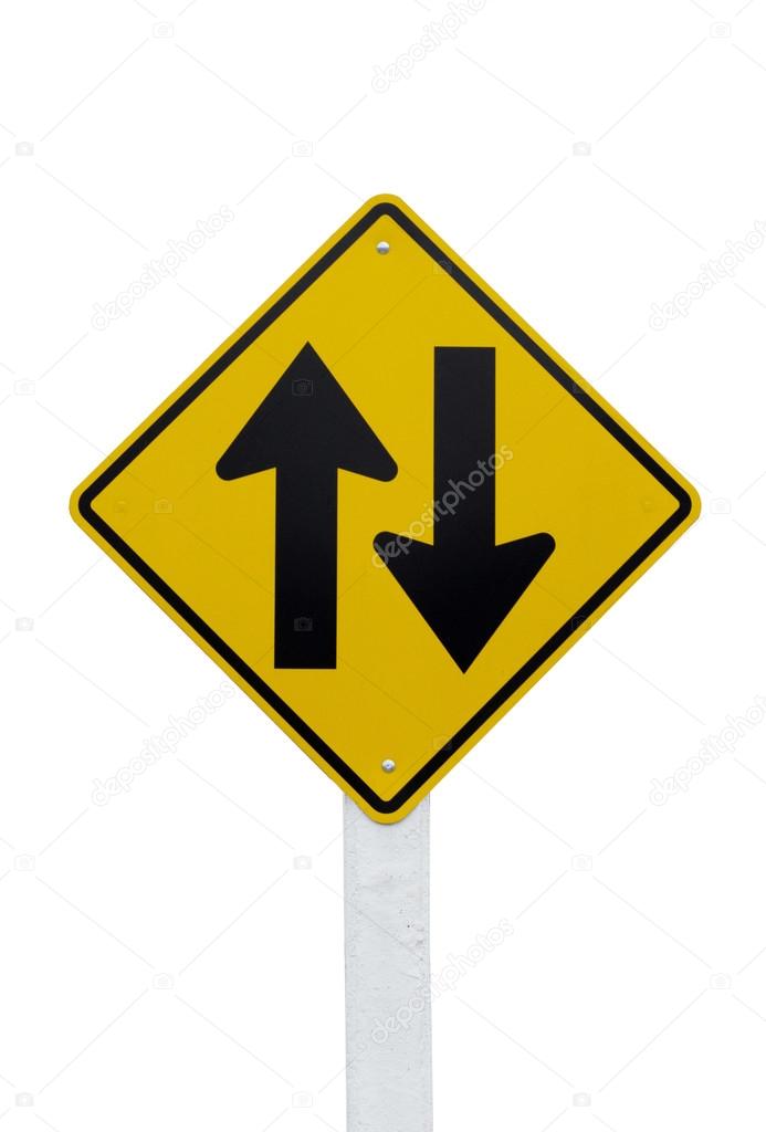Two way traffic sign