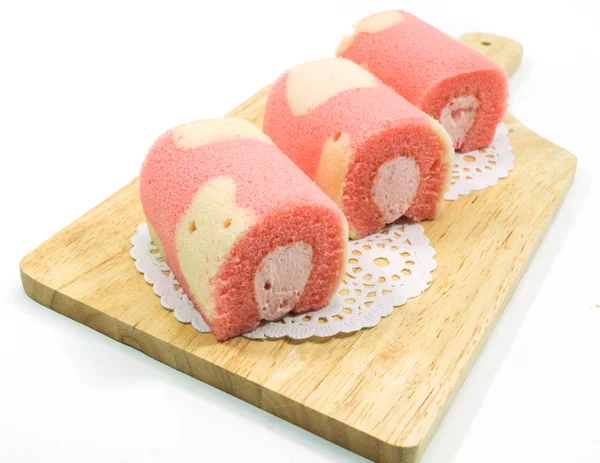 Strawberry cake roll Stock Photo