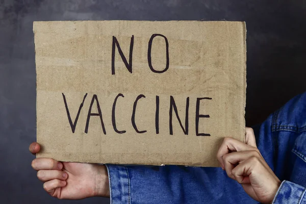 Poster Karton Met Inscriptie Geen Vaccin — Stockfoto