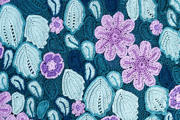 Knitted Irish Lace Colored Flowers — 图库照片