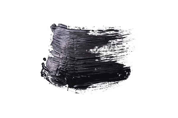 Чорний Мазок Фарби Ізольований Білому Тлі — стокове фото