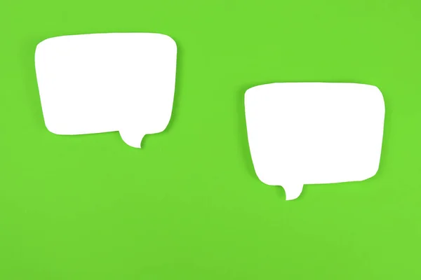 Text Speech Bubbles Green Background — стоковое фото