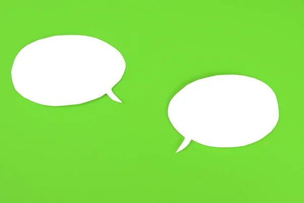 Text Speech Bubbles Green Background — стоковое фото