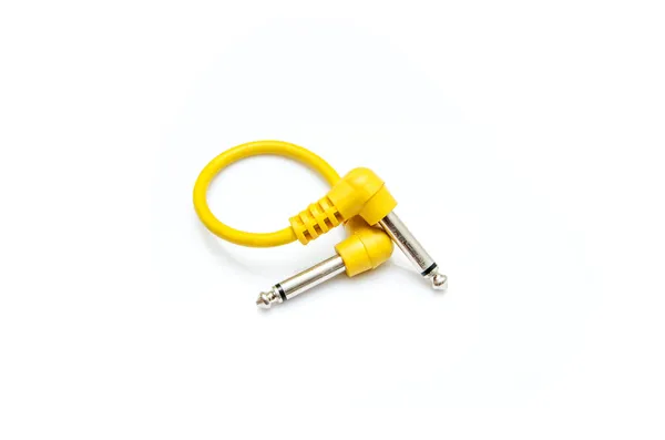 Yellow audio cable — Stock Photo, Image