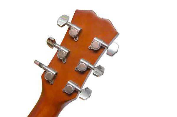 Back of acoustic guitar head — Stock Photo, Image