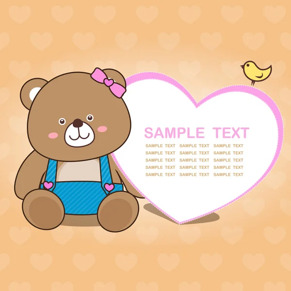 Lovely bear card collection No.01 — Stock Vector