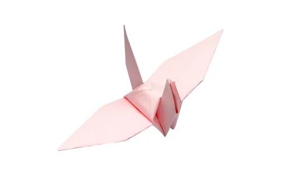 Origami na białym tle papier ptak — Zdjęcie stockowe