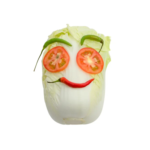 Visage de légumes souriants, isolé — Photo