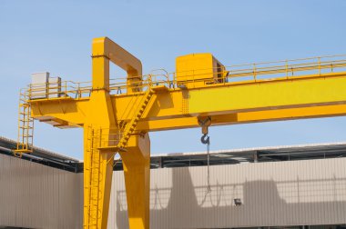 Yellow overhead crane clipart