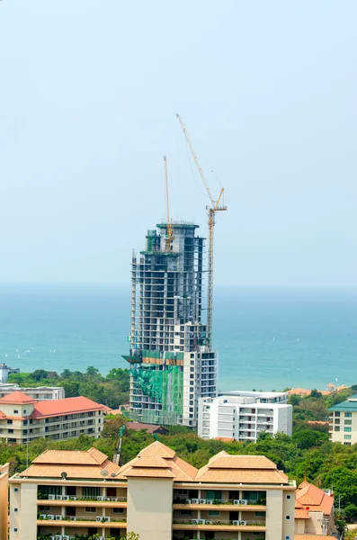 Construção de edifícios perto do mar — Fotografia de Stock