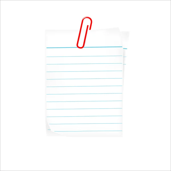 Cuadro de texto con clip de papel — Vector de stock