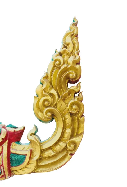 Geïsoleerde Thaise traditionele gouden stucwerk — Stockfoto
