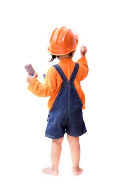 Asya mühendis bebek kız bir şeyler yazıyor